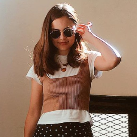 Glassons Square Neck Rib Tank Brown Size Small - Picture 2 of 4